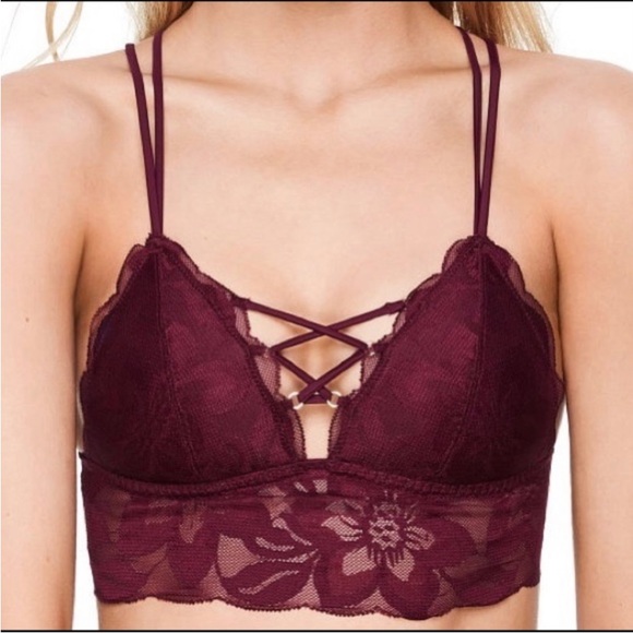 Victoria's Secret PINK Lace Strappy Lightly Lined Triangle Bralette - Picture 1 of 5